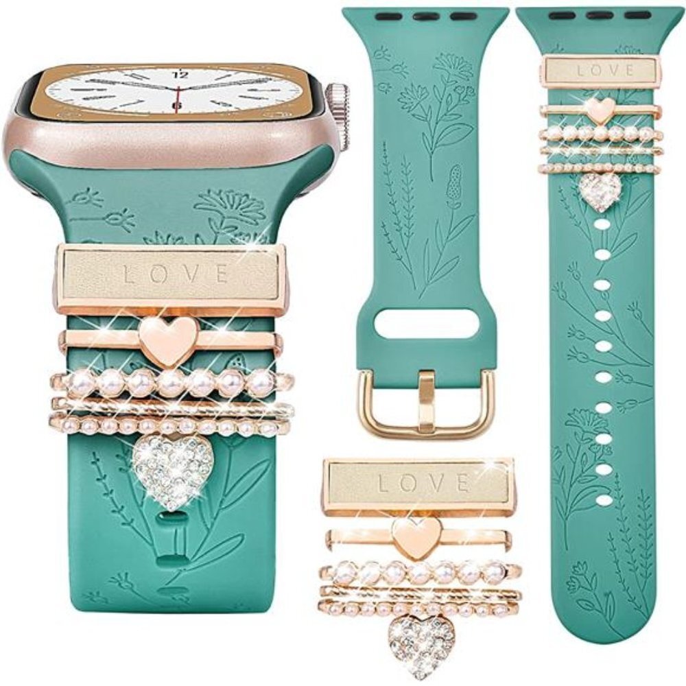 NEW Apple Watch band with Rose Gold Rhinestone Charms